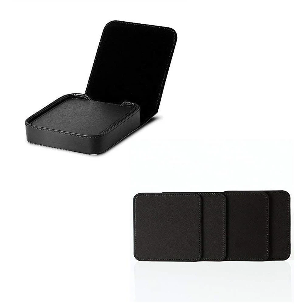 Leather Coaster with Coaster Holder-5