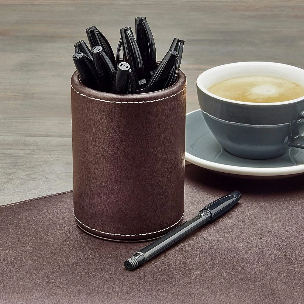 Leather Desk Pen Holder Leather Desk Pen Holder