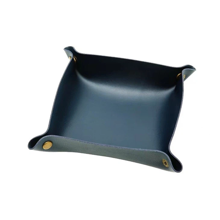 black leather tray