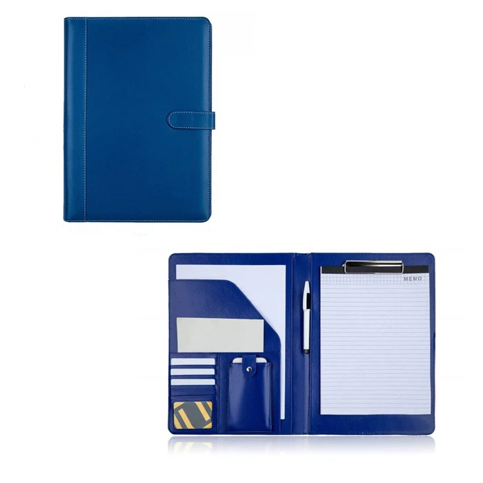 Blue A4 PU Leather Presentation Folder