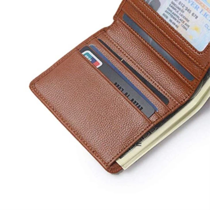 Small Size Brown Men Money Clip Wallet Logo Small Size Brown Men Money Clip Wallet Logo