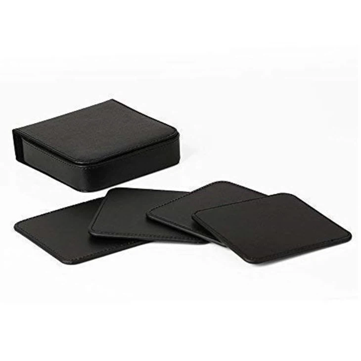 Leather Coaster With Coaster Holder