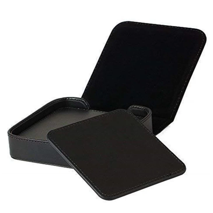 Leather Coaster With Coaster Holder