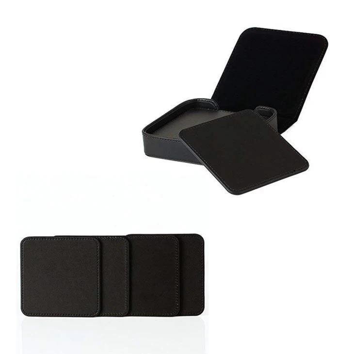 Leather Coaster With Coaster Holder