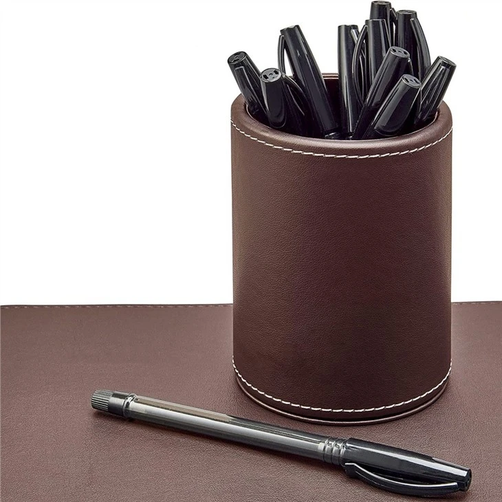 Leather Desk Pen Holder Leather Desk Pen Holder