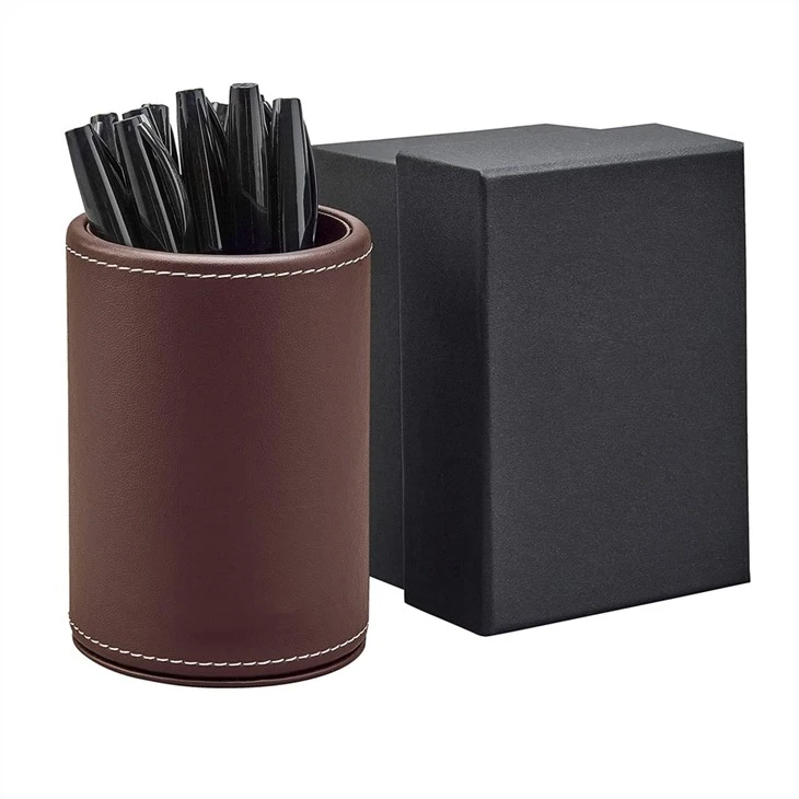 Leather Desk Pen Holder Leather Desk Pen Holder